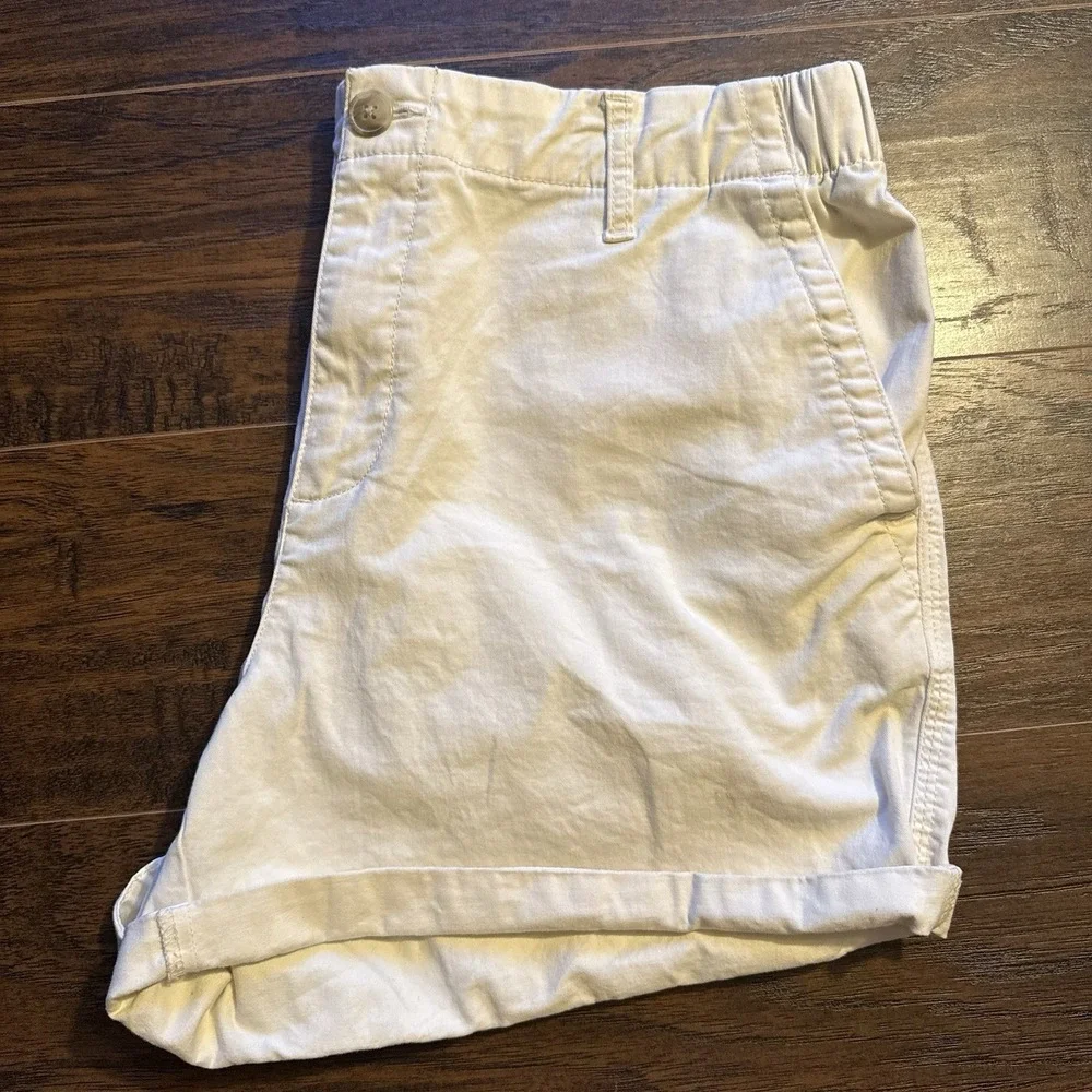 Old Navy Everyday Chino Shorts Womens L White High Rise Casual Summer Beach Boho - Picture 8 of 8